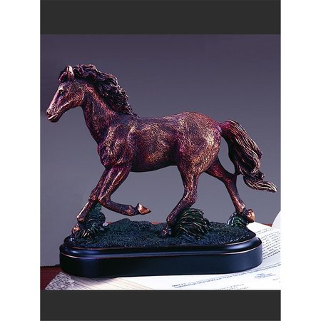 MARIAN IMPORTS Marian Imports F13001 6.5 x 6 in.Treasure of Nature Howling Bronze Horse Statue 13001